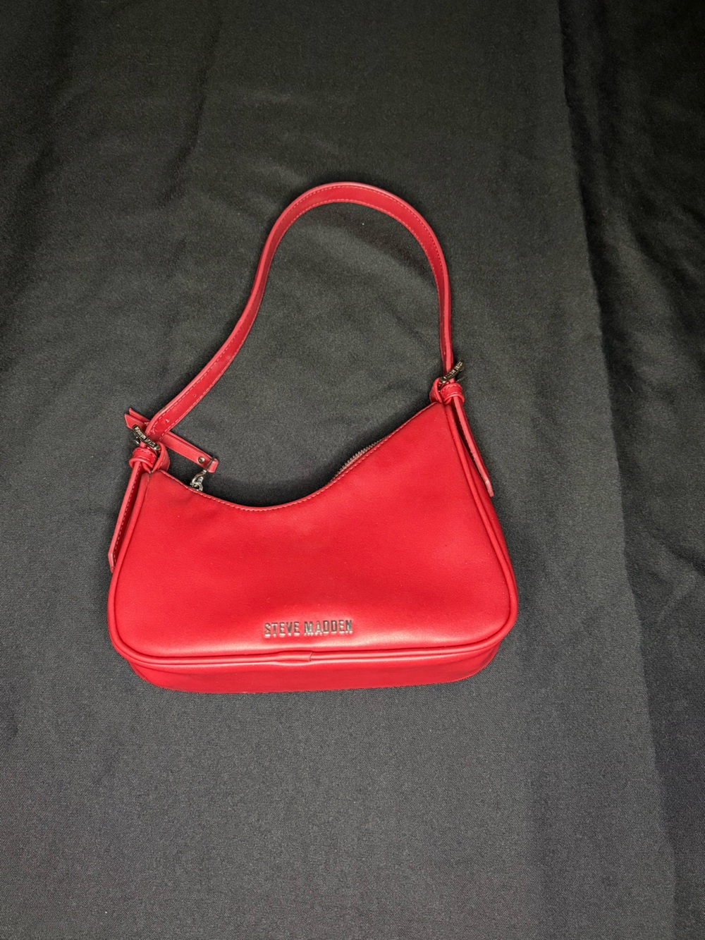 Steve Madden Red Leather Knee-High Stiletto Boots with Matching Shoulder Bag - Picture 4 of 7